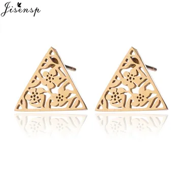

jisensp Bohemia Daisy Flower Stud Earrings Women Statement Jewelry Earing Summer Style Triangle Leaf Earrings Femme Party Brinco