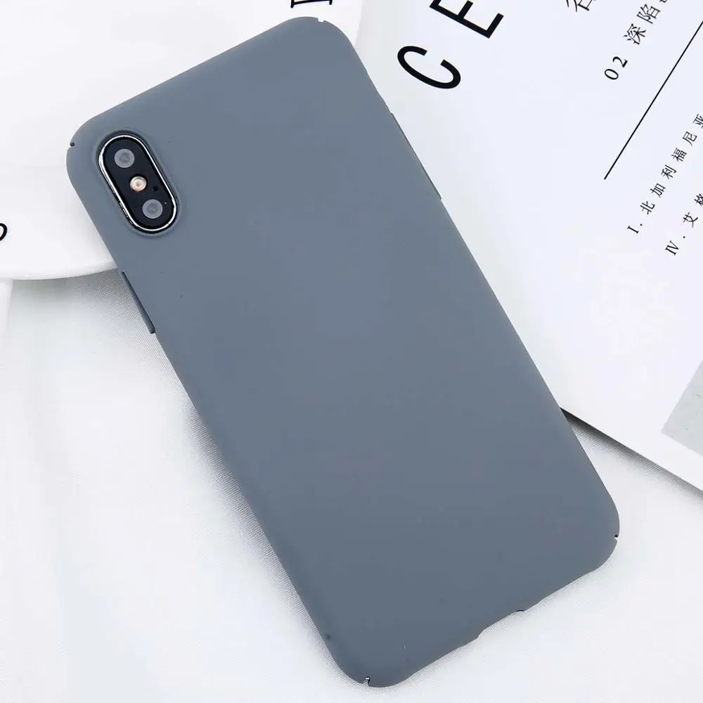 B Для iPhone11PRO 11 X Xs Max XR 8 7 Простой однотонный чехол для телефона тонкий матовый Жесткий PC задняя крышка для iPhone 8 7 6S Plus чехол s - Цвет: B