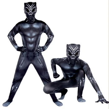 

New Arrival Baby Kids Boys Muscle Tight Jumpsuits Black Panther Superhero Carnival Halloween Cosplay Costumes for 3-8 Years Boys