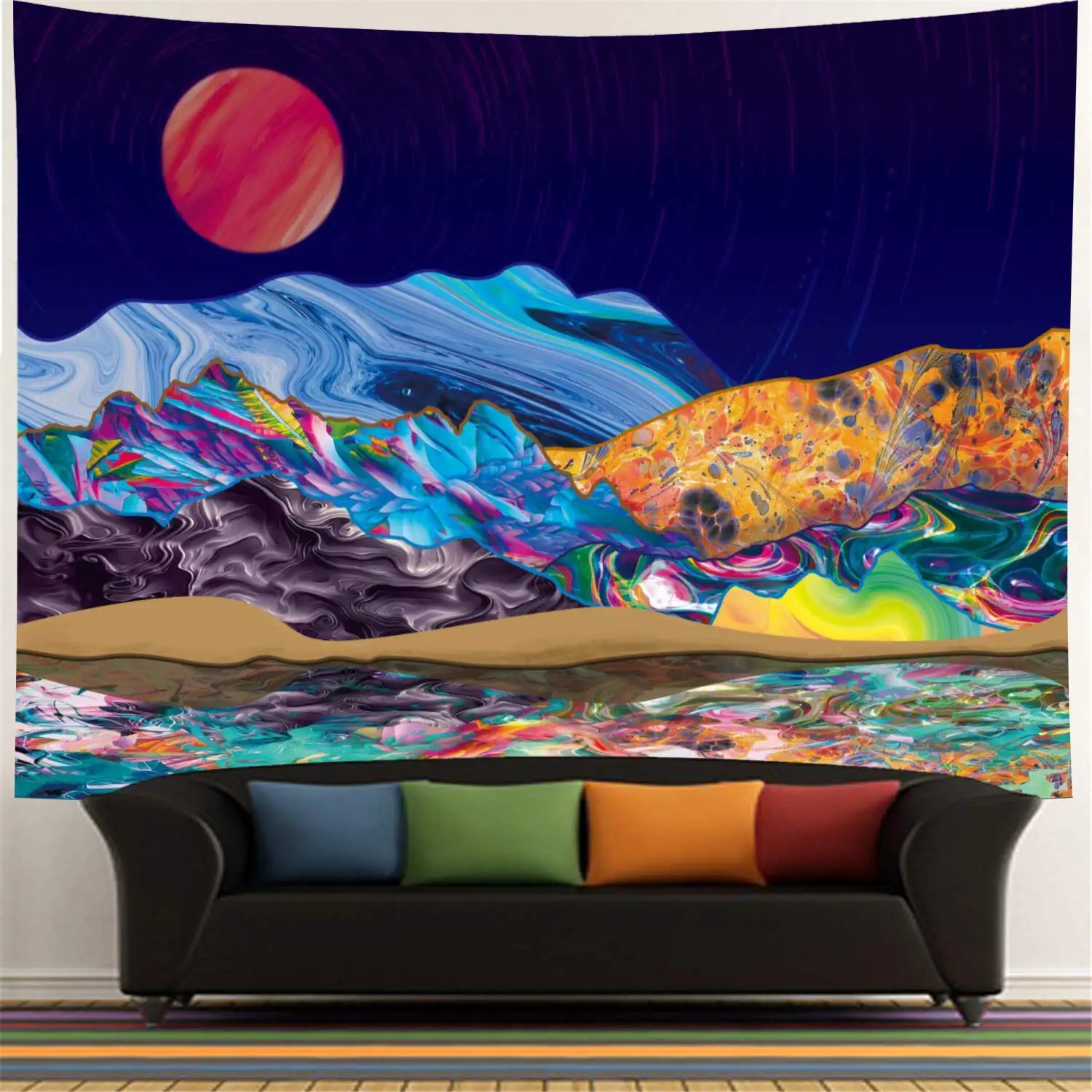 Mountain Tapestry Uniquen Sun Tapestry Colorful Mountain Sunset Tapestries