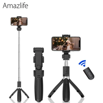 

Amazlife L01s Mini Selfie Stick Tripod with Wireless Bluetooth Remote 3 in 1 For Mobile Phone