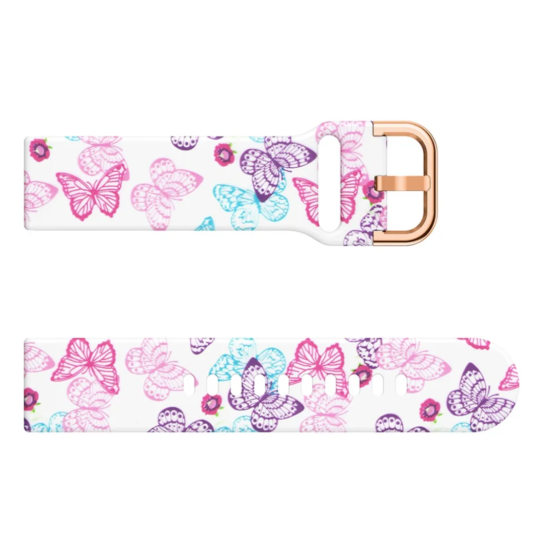 20mm Sport Strap for Samsung Galaxy Watch Active Fashion Flower Dog Paw Print Soft Silicone Strap Sport Bracelet Replacement