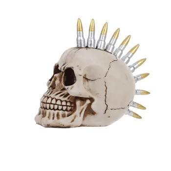 

HeyMamba Punk Style Resin Human Skull Statue Skull Head Skeleton Sculpture Home Bar Decoration