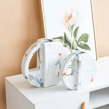 

Nordic ins light luxury geometric ceramic vase room porch living room desktop dried flower flower container home decoration