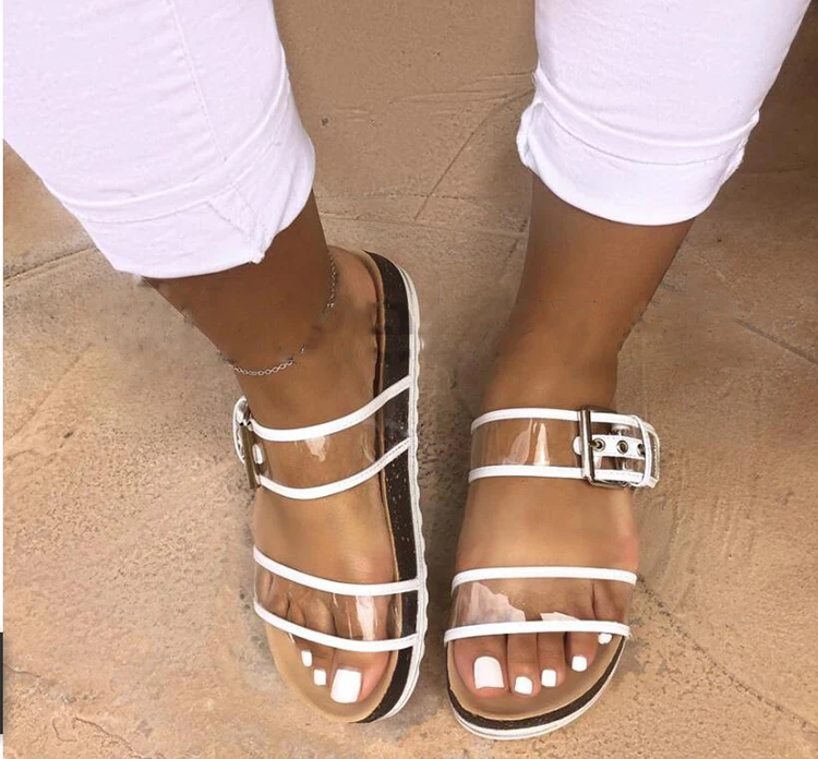 

women clear sandals flat slippers Summer Slippers Shoes Women Transparent Flip Flops Clear Women Outdoor Flat Beach Slides