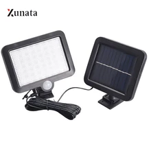 Солнечный светодиодный настенный светильник PIR датчик движения водонепроницаемый прожектор 56/100 светодиодный s Крытый открытый прожектор садовая лампа с кабелем 5 м