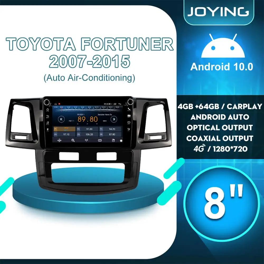 8 &quotАвторадио 1 din Радио Android 10 HD 1280*720 мультимедиа Авто плеер для Toyotal Fortuner HILUX Revo Vigo