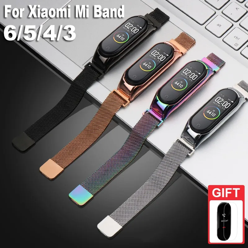 Strap for Xiaomi Mi Band 6 5 4 3 Replacement Metal Stainless Steel Magnetic  Clasp Wristband Watch Case for Xiaomi Miband 3 4 5 6|Smart Accessories| -  AliExpress