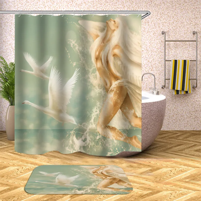 3D печать занавеска для душа мультфильм животное полиэфирное волокно занавеска для ванной комнаты занавеска для украшения дома
