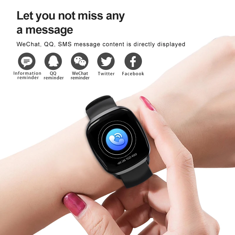 GT103 Smart Watch Waterproof Blood Pressure Fitness Tracker Sleep Monitor Music Control Full Screen Touch Reloj inteligente