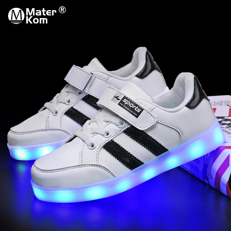 Zapatillas deportivas luminosas niños y zapatos informales con iluminación LED, con carga USB y retroiluminación, talla 25 37|Zapatillas deportivas| - AliExpress