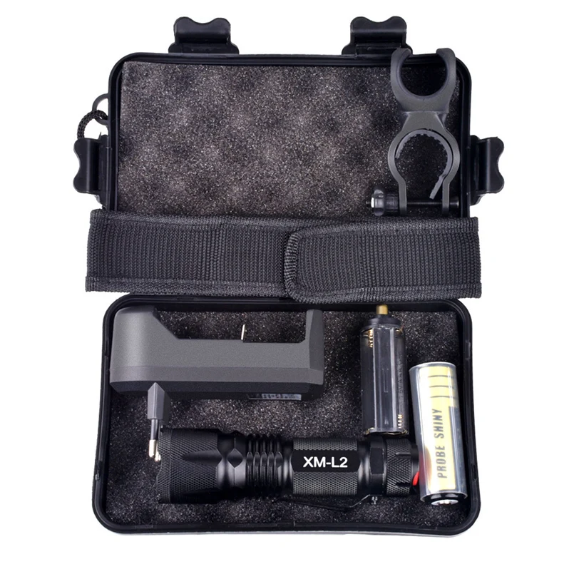 Searchlight flashlight set 10000LM X800 tactical military L2 LED flashlight gift set powerful bike light 18650 30D3 (1)