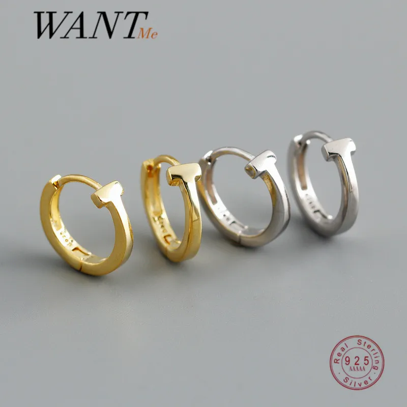 Женские и мужские серьги WANTME из стерлингового серебра 925 пробы в стиле панк-рок