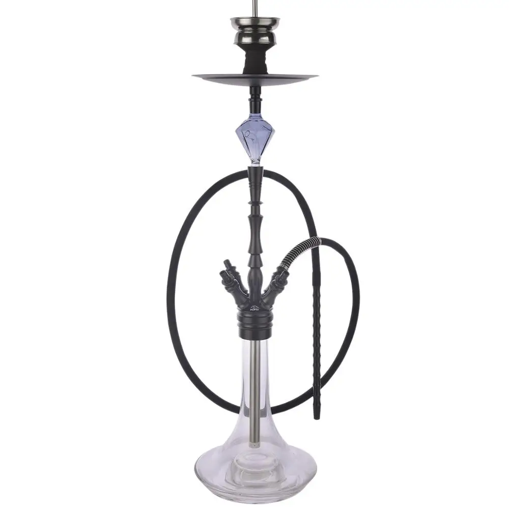 

ADMY®Hookah Set Shisha 85cm Aluminum alloy Free shiping molasses catcherCeramic diffuser Stainless steel downpipe Crystal glass