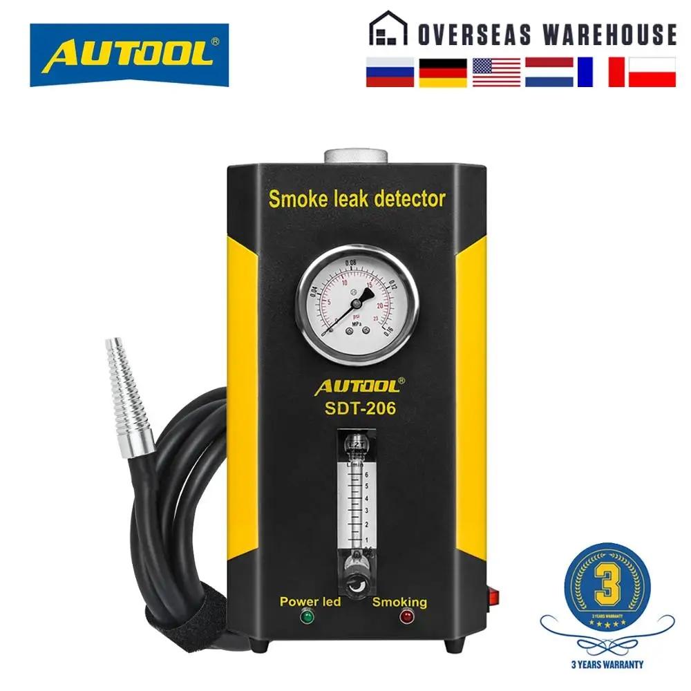 AUTOOL SDT202 SDT206 Car Automotive Smoke Machine Pipe Smog Generator Leak Detect Leakage Detector Diagnostic 12V Auto Repair|Gas Analyzers| - AliExpress