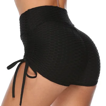 

Fashion Jacquard Yoga Pants Women Leggings High Waist Slim Fitness Sports Sexy Drawstring Skinny Shorts