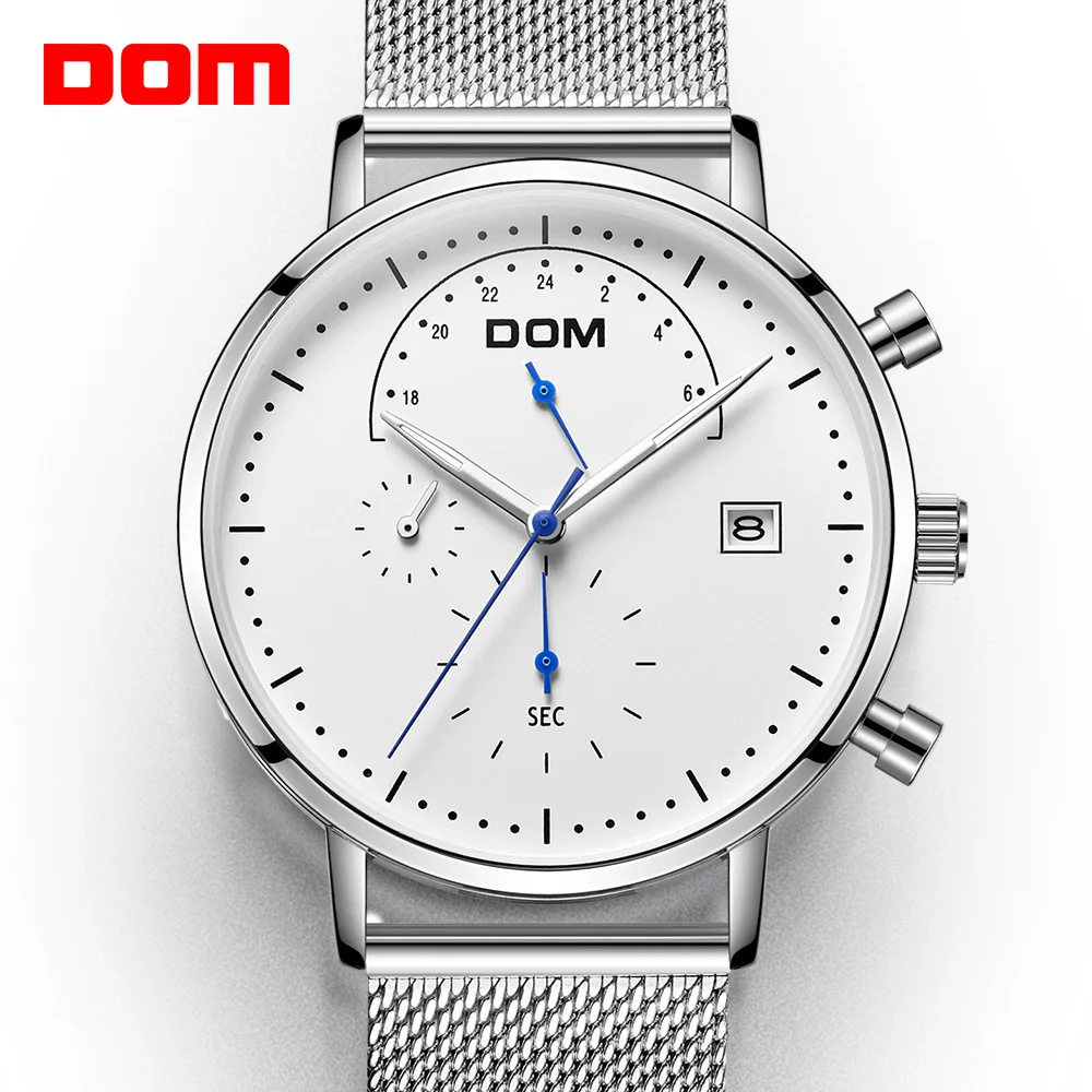 

DOM Watch Men Fashion Sport Quartz Clock Mens Watches Top Brand Luxury Steel Business Waterproof Watch Relogio Masculino M-612