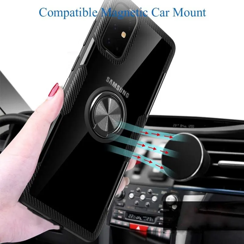 Case For Samsung Galaxy S20 Plus A51 A71 A50 Ring Kickstand Silicone Plastic Shockproof Cover For Samsung Note 20 S20 Ultra A81 Case For Samsung Galaxy S20 Plus A51 A71 A50 Ring Kickstand Silicone Plastic Shockproof Cover For Samsung Note 20 S20 Ultra A81