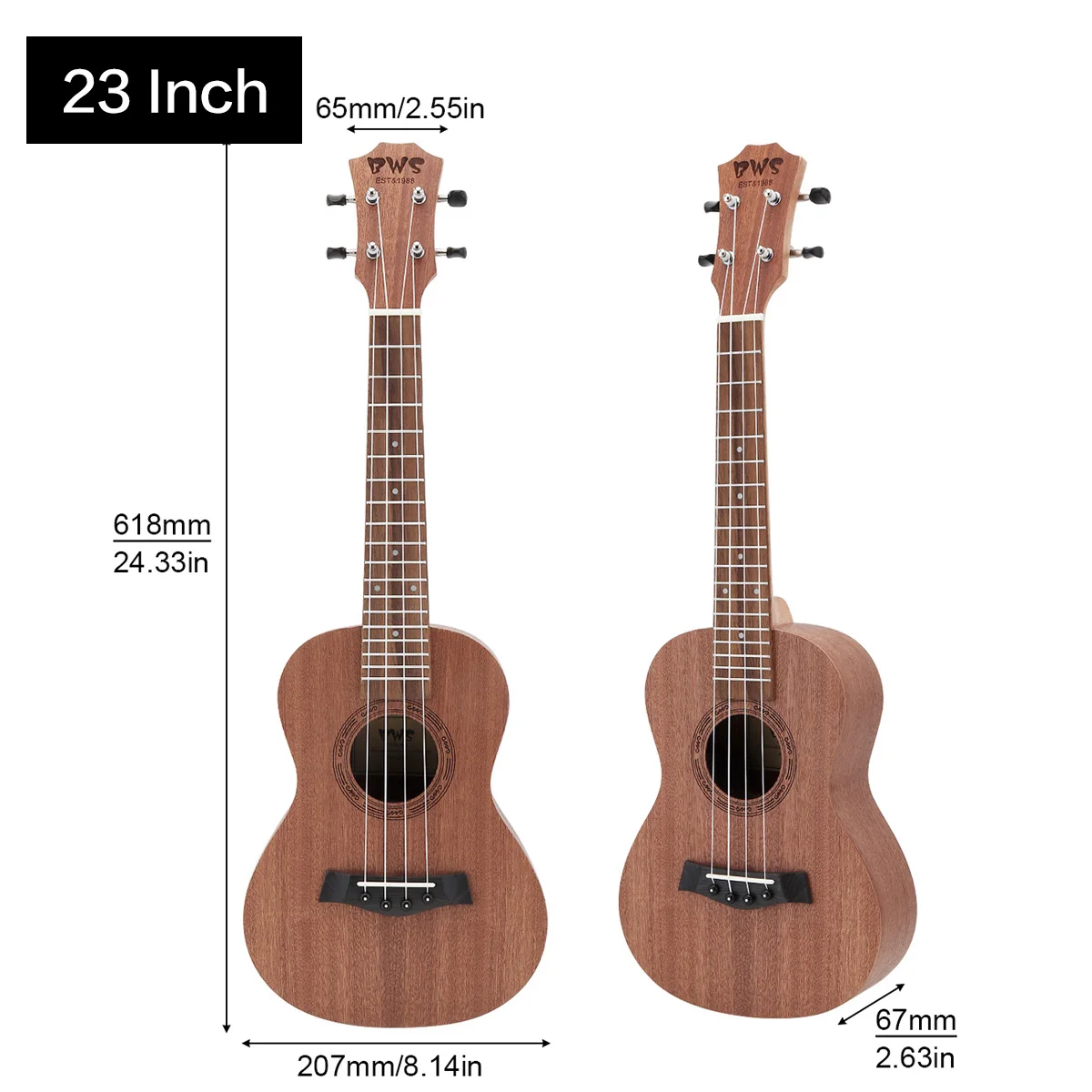 Cordas em Mogno Cortada de 4 Ukelele Acústico Tenor Partes Guitarra Haviano Soprano 212326 - Image 4