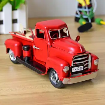 

Retro Handmade Truck Model Crafts Iron Car Model Christmas Crafts Decoration For Bookshelves Table Truck Model Toys For Children