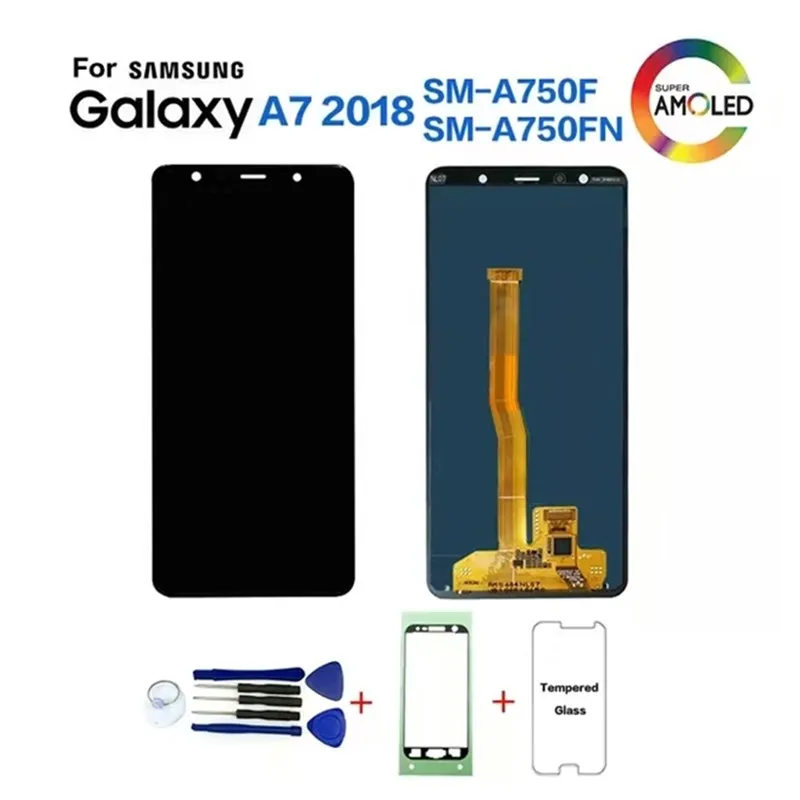 Оригинальный дисплей для Samsung A7 2018 A750 сменный ЖК-экран SM-A750F дигитайзер в сборе