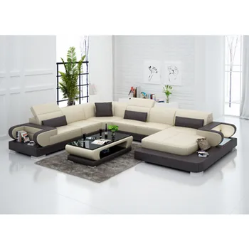 

China factory hot selling modern U shape living room sofa with genuine leather