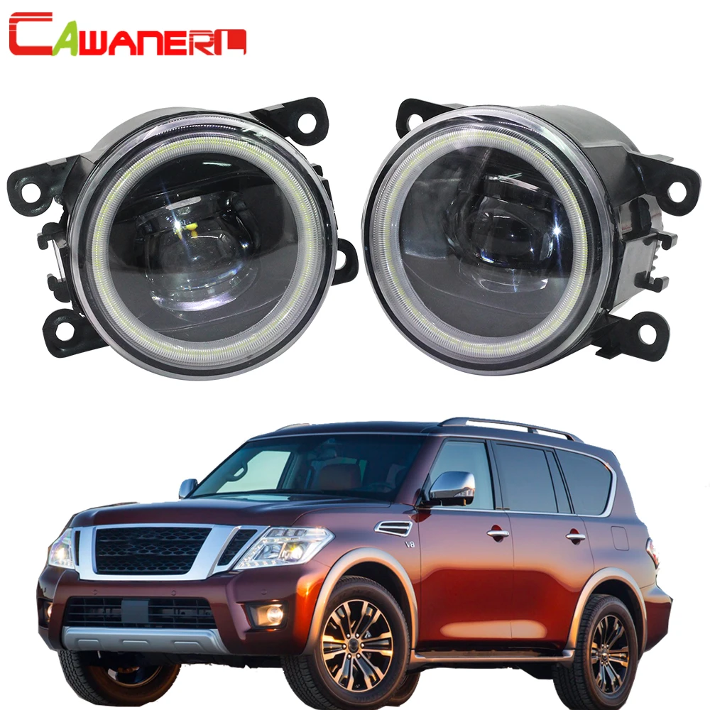 

Cawanerl For Nissan Armada Closed Off-Road Vehicle 2003-2008 Car LED Bulb H11 Fog Light Angel Eye Daytime Running Lamp DRL 12V