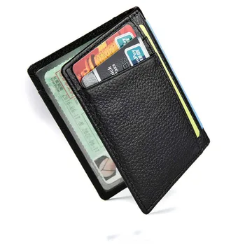 

2020 Super Slim Soft Wallet Mini Credit Card Wallet Purse Card Holders 100% Genuine Leather Men Wallet Thin Small