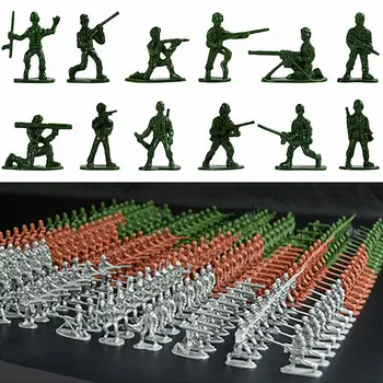 

300pcs 12 Poses Military Figures Soldiers Models Army Men Mini Plastic 3 Flags Kids Toy Craft Gift Home Display Collection