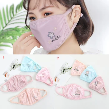 

Flower Women Mouth Mask Breathable Cotton Sweet Reusable Anime Mask Washable Non-disposable Mouth Masks Girls Kpop Mask Hot