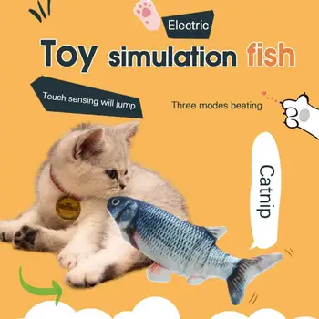

Electric Beating Catnip Fish Realistic Plush Catnip Fish Mint Interactive Cat Toys