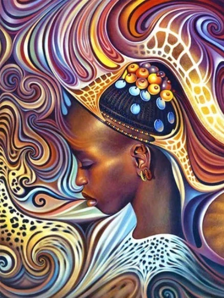 Полный Квадрат Дрель Алмазная Живопись Африканская женщина Ручная Вышивка Крестиком 5D DIY домашнего декора - Цвет: 2949