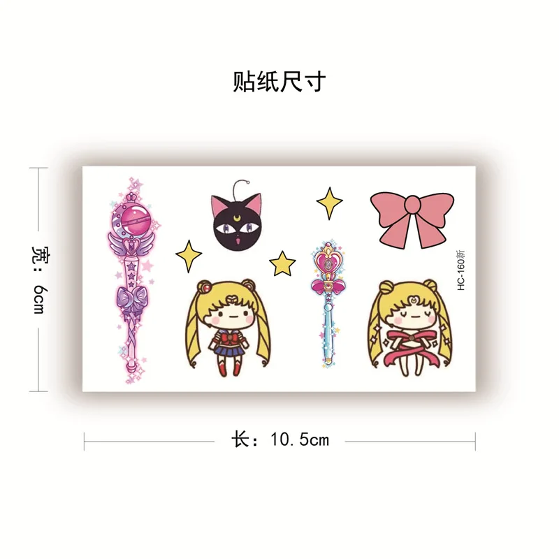 

Colorful Cut Cartoon Girl Temporary Tattoo Stickers for Women Gilrs Wrist Arm Body Art Waterproof Fake Tatoo Tatuajes Temporales