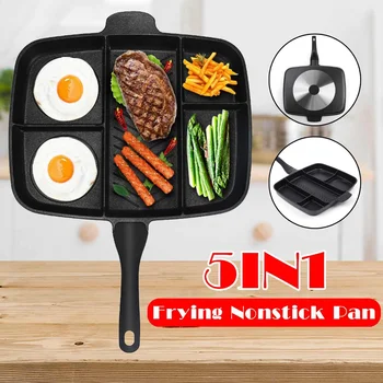 

5 In 1 Multi-purpose Separation Master Pot Fryer Pan Breakfast Non-Stick Grill Fry Oven Meal Skillet Barbecue Plate Roasting Pan