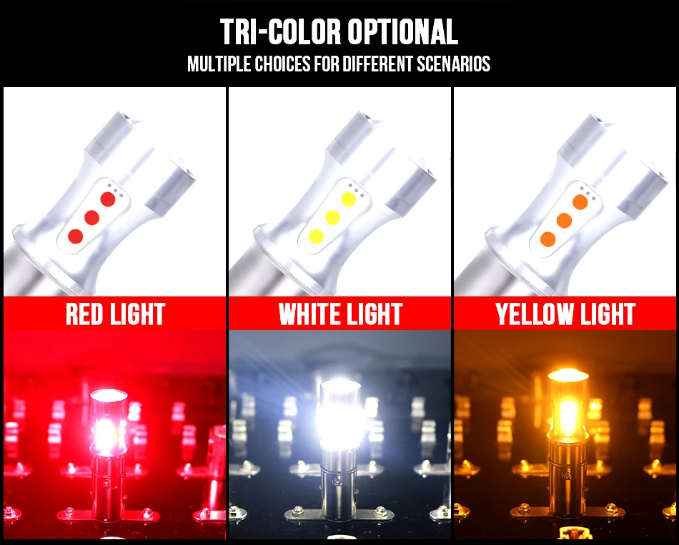 P21W светодиодные лампы 1156 BA15S S25 18 светодиодов 1157 BAY15D P21/5 Вт R5W Автомобильные фары указателя поворота Белый Красный Янтарный стоп-сигналы обратного Lights12V