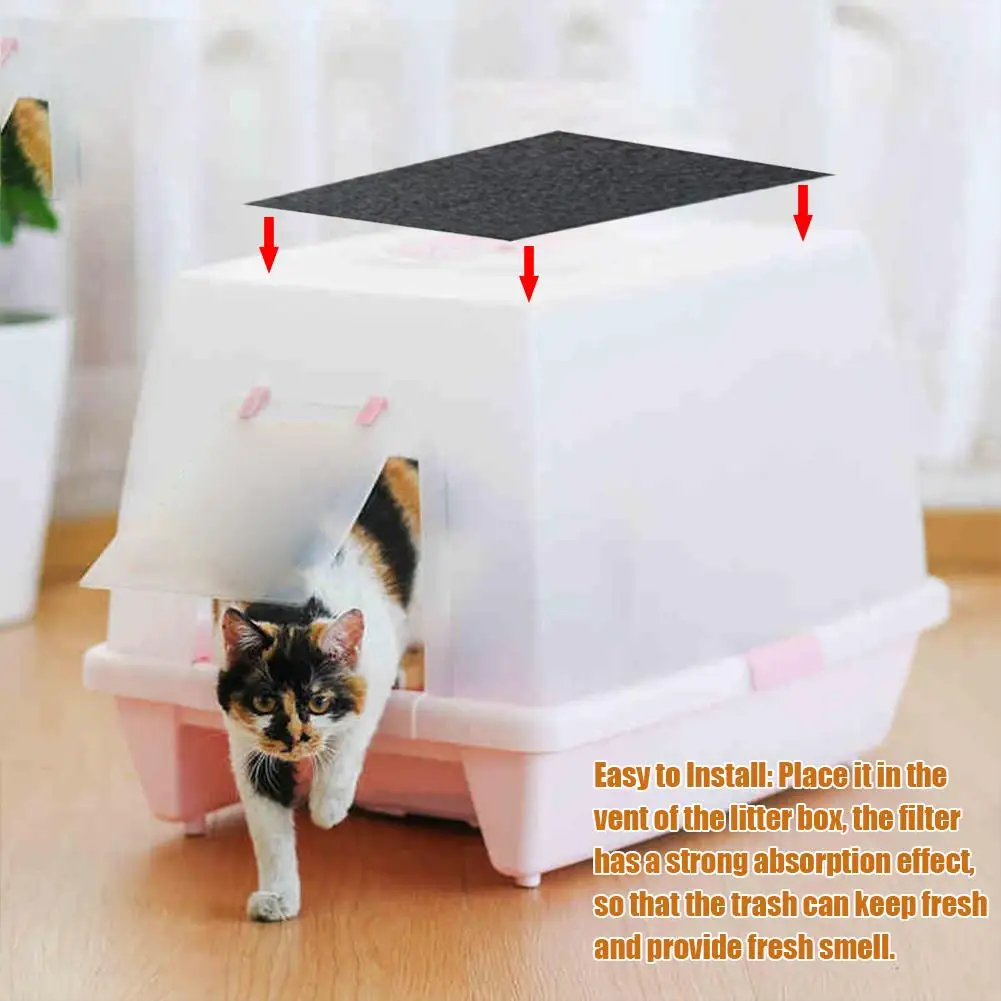 BAC A LITIERE,6pcs46pcs Filtre À Charbon actif Pour Animal De Compagnie Chat Litière Cat