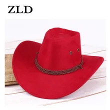 ZLD, мужская Ковбойская шляпа с козырьком, для путешествий, для выступлений, западные шляпы, мужская шапка для езды, модный аксессуар, широкий, крученый, гофрированный, подарок