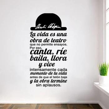 

Spanish Quote La vida es una obra de teatro Vinyl Wall Sticker Decals Art for Living Room Home Decor House Decoration