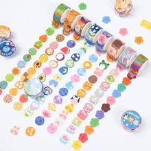 

100Pcs/Roll DIY Decorative Washi Tape Tearable Sticky Paper Scrapbooking Sticker Diary Label Adhesive School Supplies Stationery
