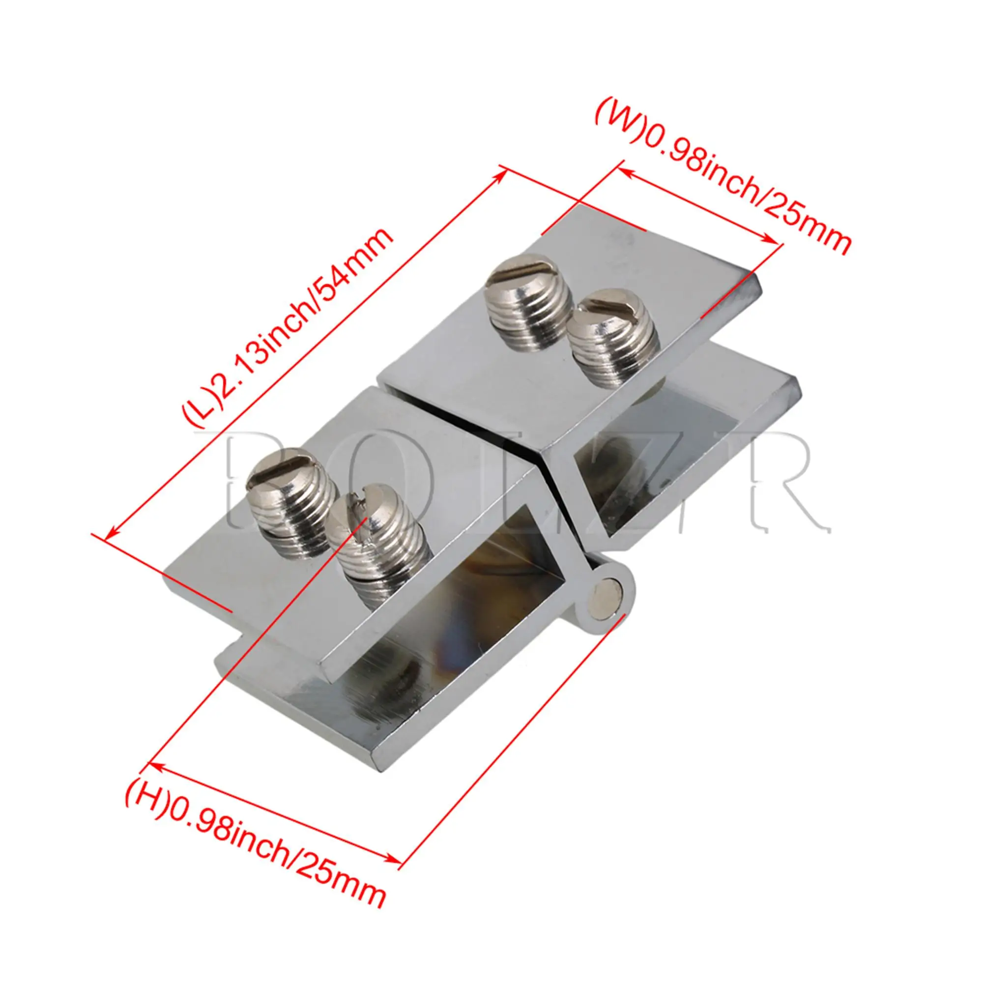 BQLZR Glass Door Clamp Hinge Double Action 180 Degree for Boarded Door