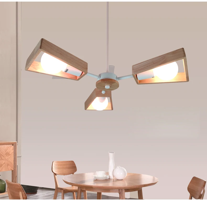 Кантри стиль деревянные люстры светодиодный Лофт Декор подвесной светильник для фойе гостиная отель Кафе Ресторан современная деревянная лампа