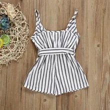 Г. Европа и Америка алиэкспресс Лидер продаж, рубашка для девочек Летняя модная Полосатая майка, комбинезон