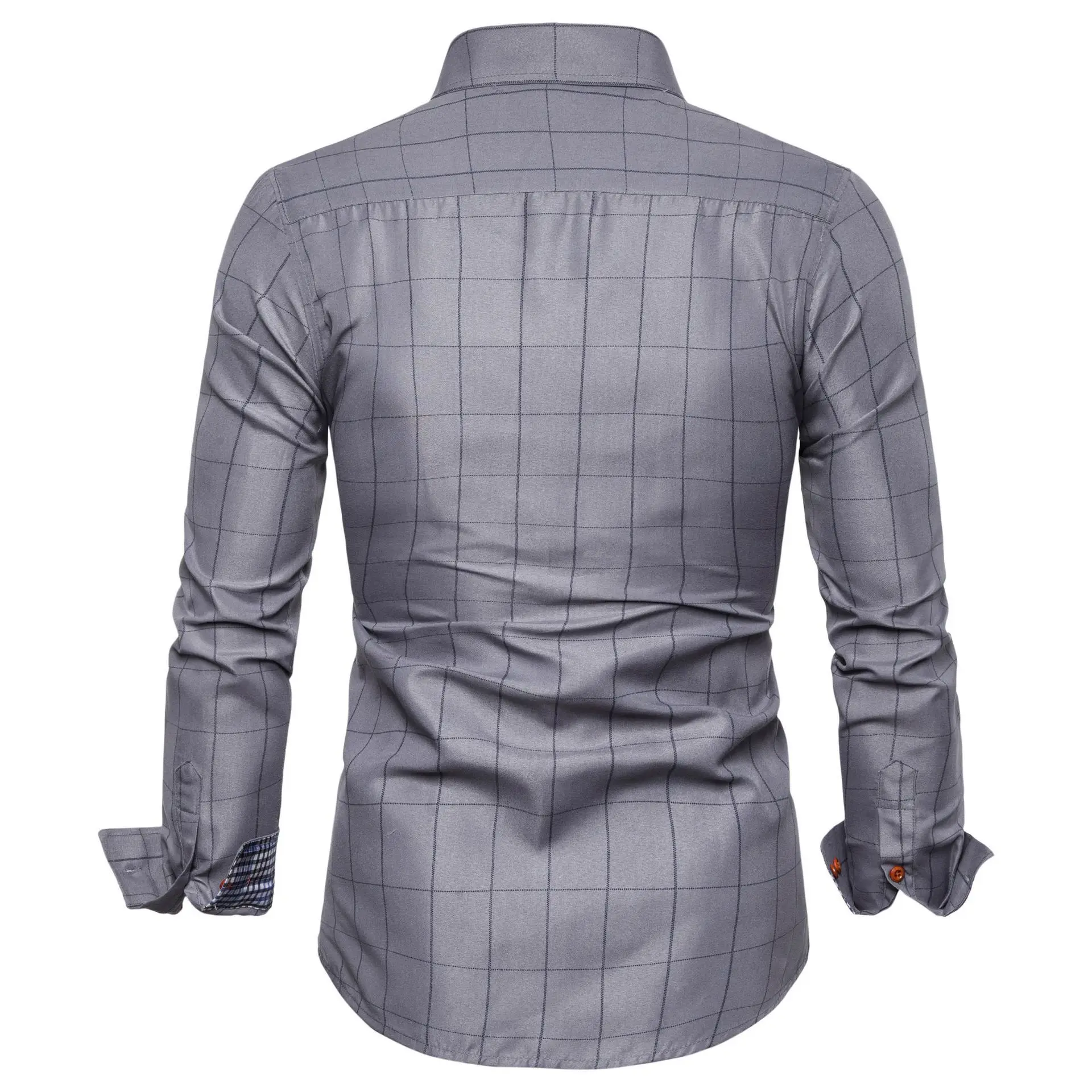 Мужские рубашки Camisa Masculina, Стандартная посадка, Клетчатая Мужская рубашка с длинным рукавом размера плюс M-5XL