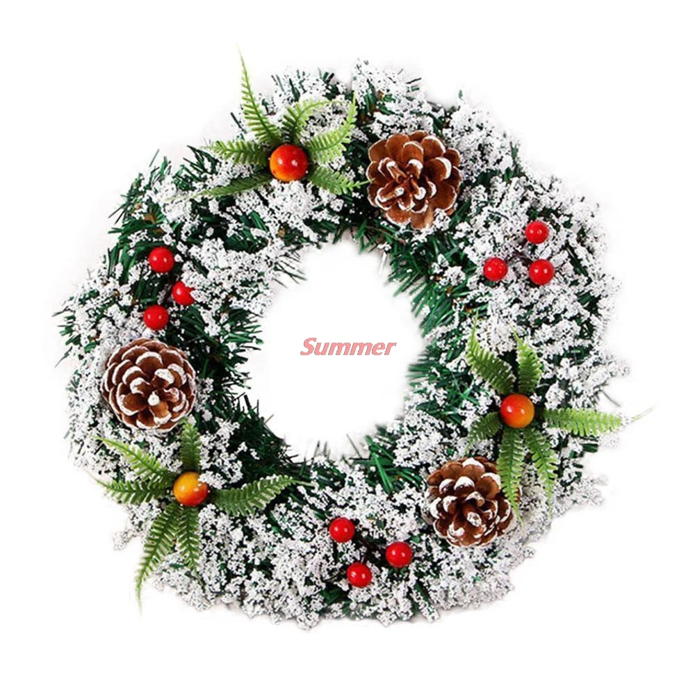 12cm Plastic Wall Hanging Christmas Wreath Decoration For Xmas Party Door Garland Ornament Home Decor Holiday Accessories