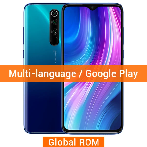 Смартфон Xiaomi Redmi Note 8 Pro с глобальной прошивкой, 6 ГБ, 64 ГБ, NFC, 64 мп, четырехъядерный, 4500 мА/ч, Helio G90T, четыре ядра, многоязычная версия - Цвет: Global ROM Blue