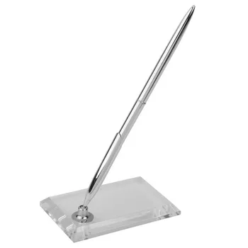 

2 in 1 Signing Pen Set Metal Silver Durable Practical Pen Base for Engagement