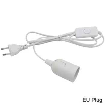 

2.5m Suspension E27 lamp holder, the power cord length 2.5 meters, plug and play, EU plug with switch ,White luster E27 base