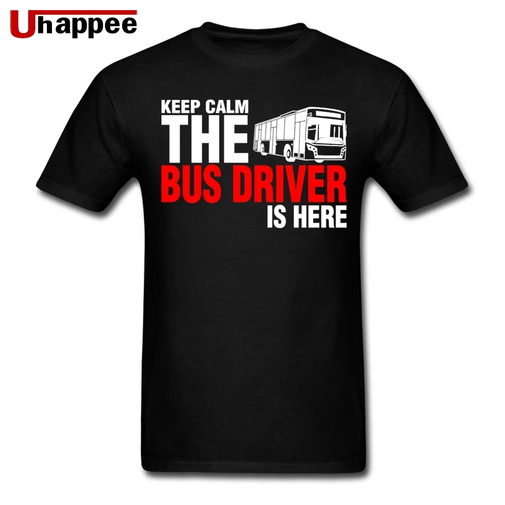 Досуг Keep Calm The Bus Driver Is Here Мужская футболка в стиле ретро с короткими рукавами
