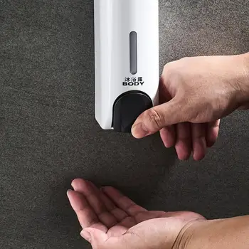 

350ML Liquid Soap Dispenser Kitchen Bathroom Accessories Manual Press Wall Mount