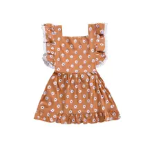 Летнее Детское платье принцессы с цветочным рисунком для детей от 0 до 3 лет праздничное платье для маленьких девочек фатиновые платья с оборками